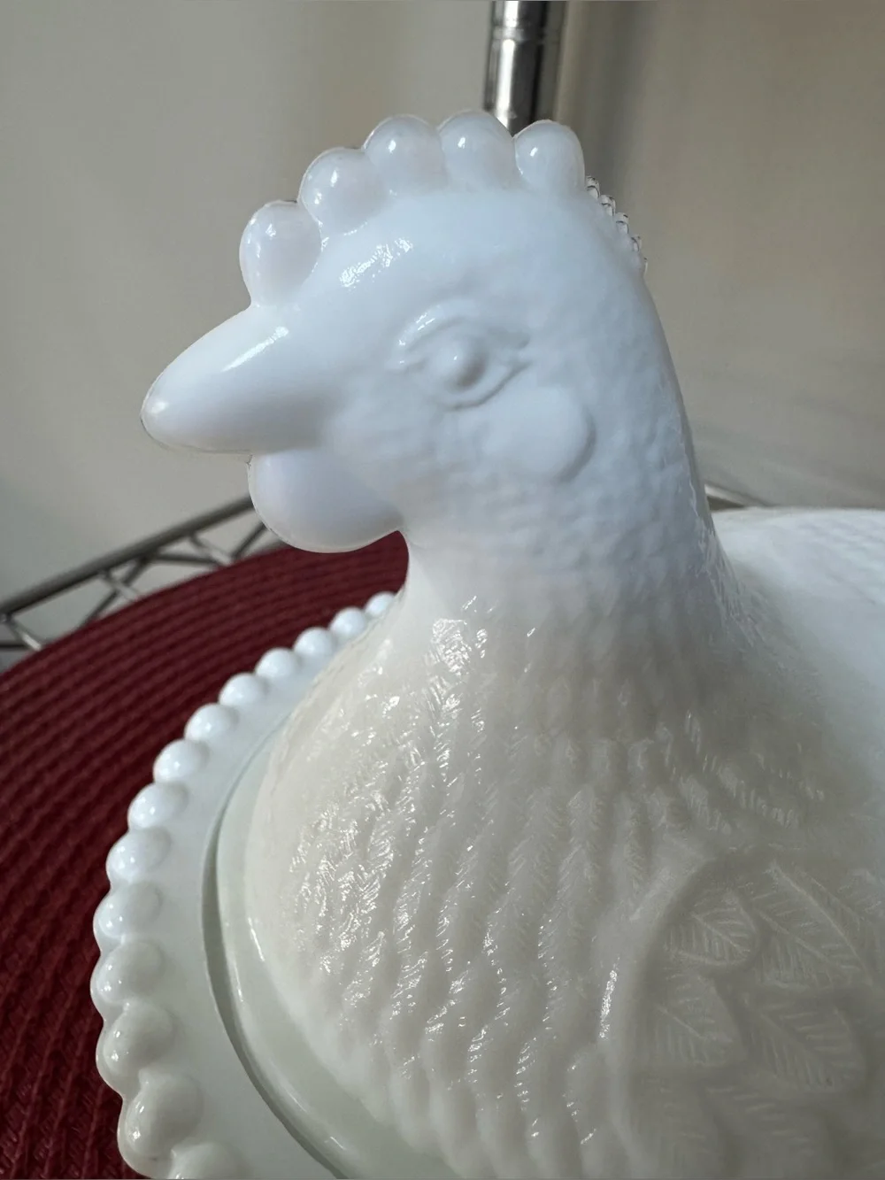 Indiana Glass White Hen-on-Nest Covered Dish